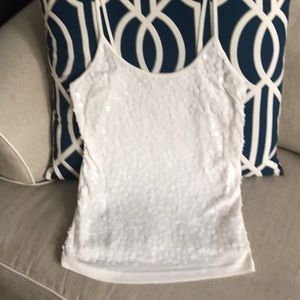 Old Navy Cream Shimmer Tank Top